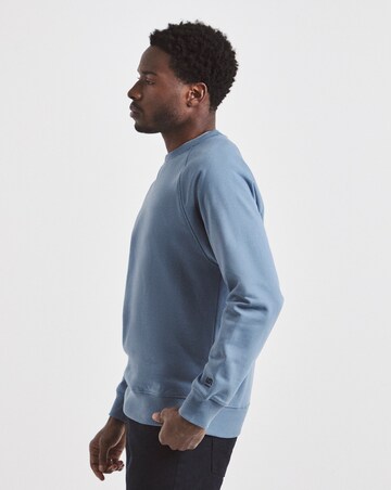Union Garment Dyed Raglan Crew Neck Sweatshirt-Blue