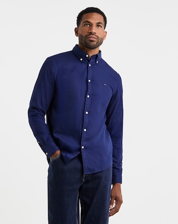Tommy Hilfiger Long Sleeve Dobby Shirt - Navy