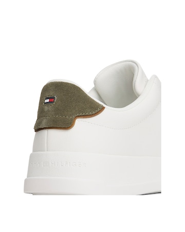 Tommy Hilfiger Court Leather Trainer - Ecru/Green