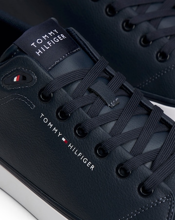Tommy Hilfiger Vulcanised Low Leather Trainer - Navy