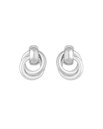 Jon Richard Silver Plated Knotted Door Knocker Earrings