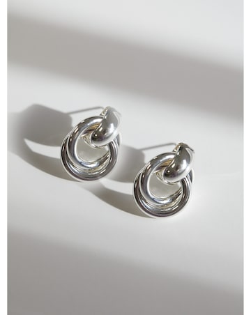Jon Richard Silver Plated Knotted Door Knocker Earrings