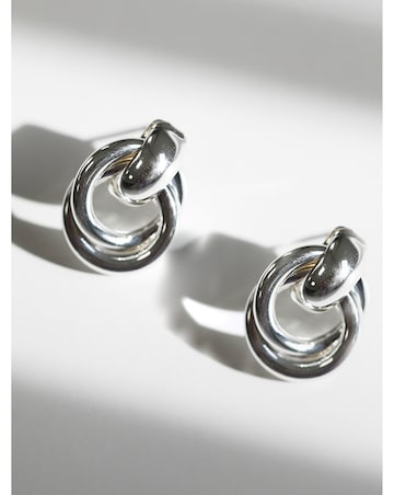 Jon Richard Silver Plated Knotted Door Knocker Earrings