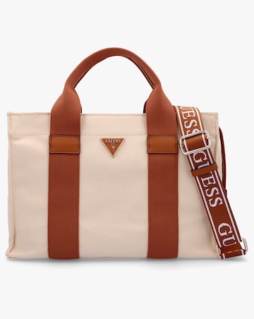 Guess Small Canvas II Cognac Tote Bag