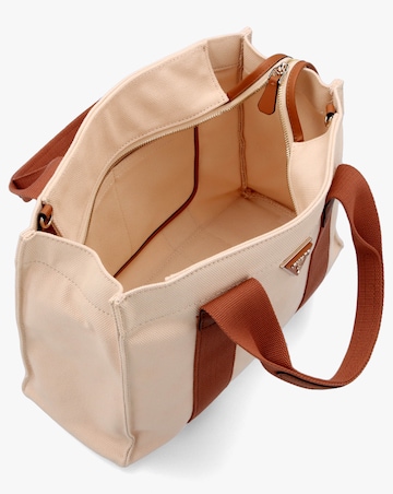 Guess Small Canvas II Cognac Tote Bag