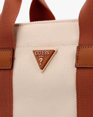 Guess Small Canvas II Cognac Tote Bag