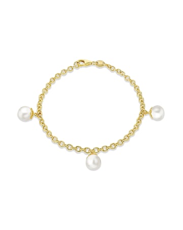 9ct Gold Pearl Drop Bracelet