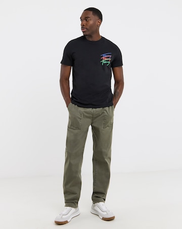 Tommy Jeans Back Print Twisted Signature T-Shirt - Black