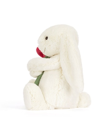 JellyCat - Bunny with Rose, Cream
