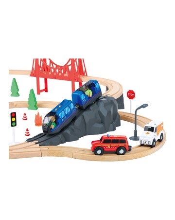 Wooden Fire Rescue Train Set