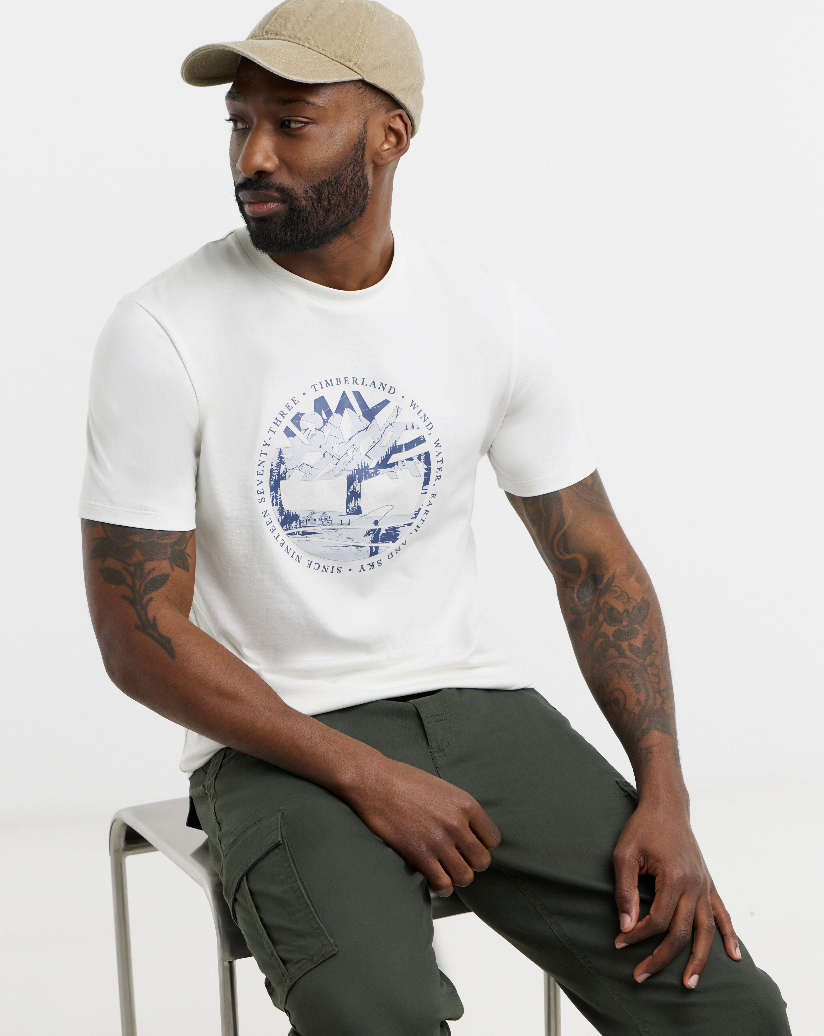 New In - Timberland Tree Logo Lake House T-Shirt