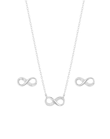 Simply Silver Sterling Silver 925 Infinity Set - Gift Boxed