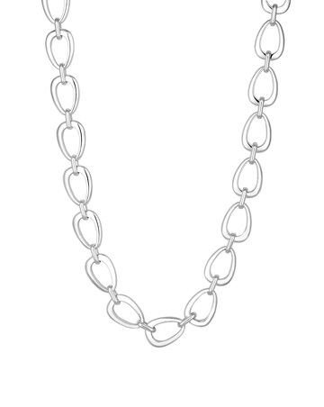 Inicio Recycled Sterling Silver Plated Open Linked Necklace