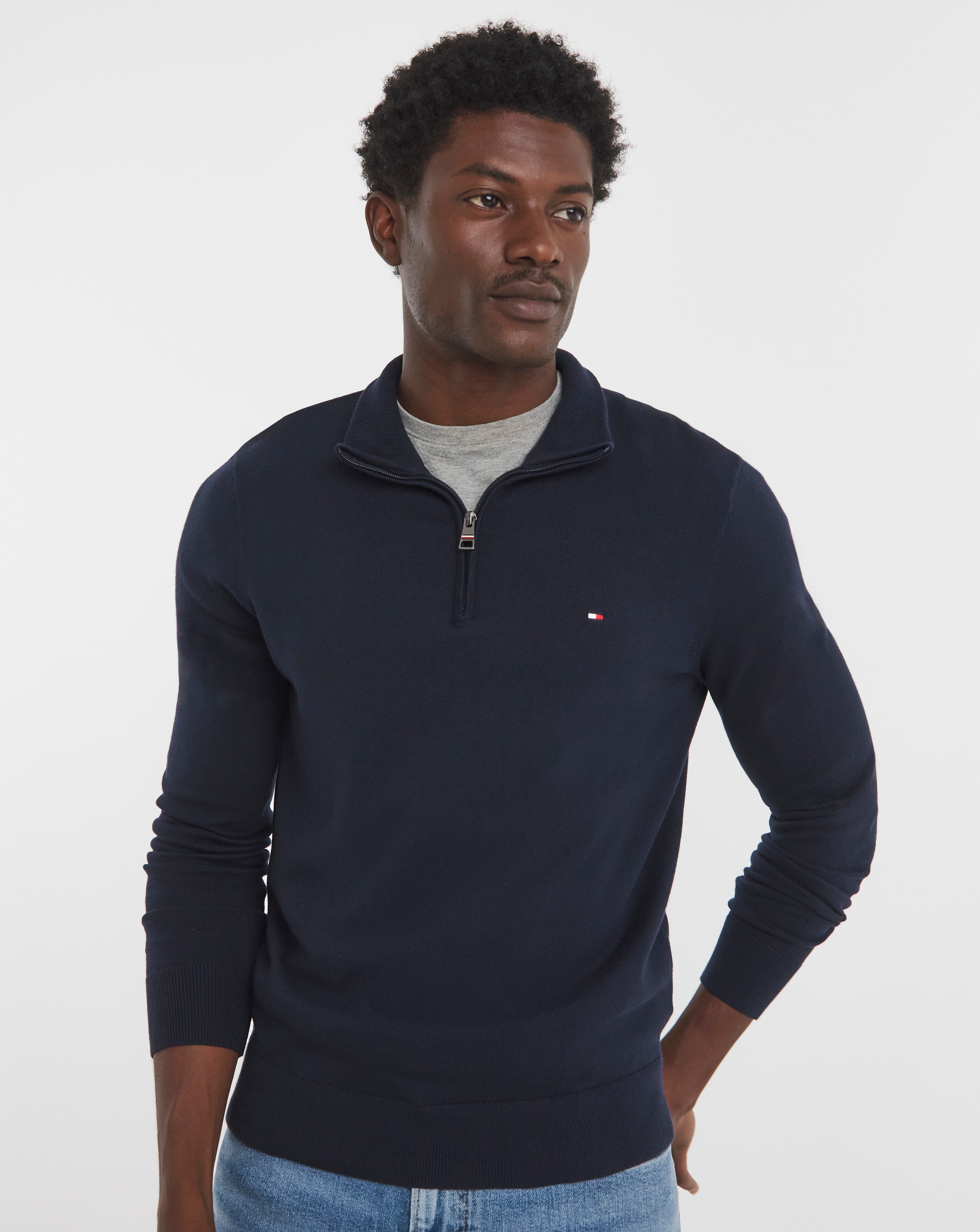 Tommy Hilfiger 1/4 Zip Jumper - Navy