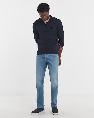 Tommy Hilfiger Essential Cotton 1/4 Zip Jumper - Navy