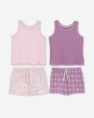 2 Pack Celestial Racer Vest Pyjama Shortie Sets