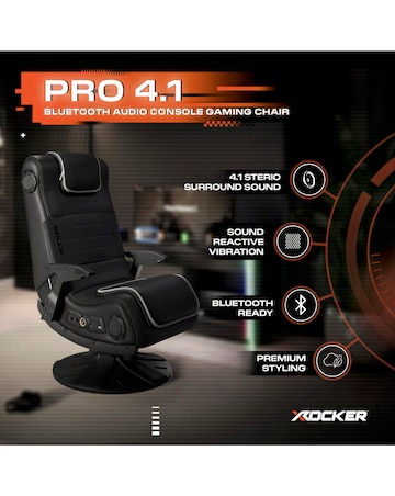 X Rocker X-Pro 4.1 Audio Console Pedestal Gaming Chair - Black