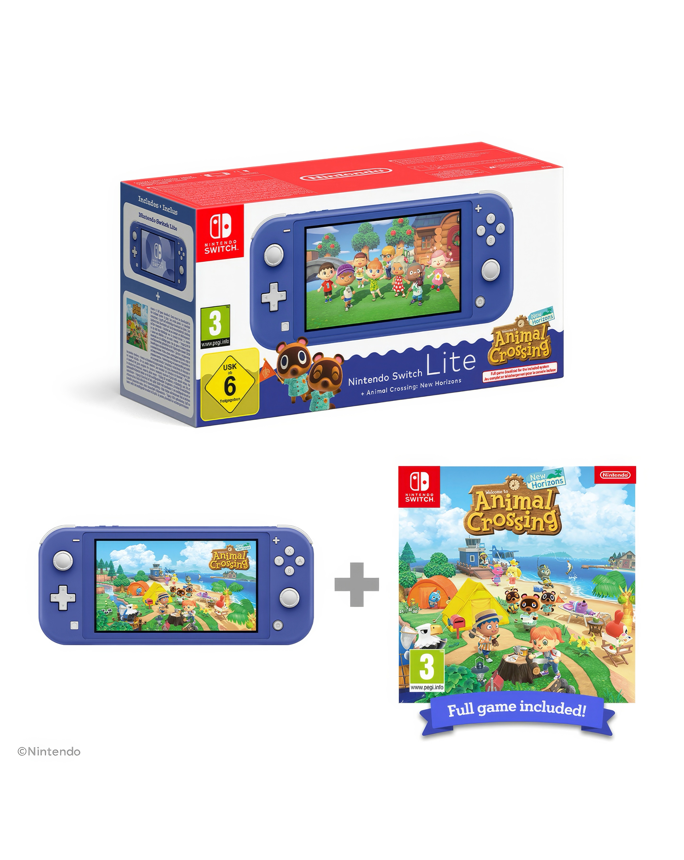 Switch Lite Blue + Animal Crossing