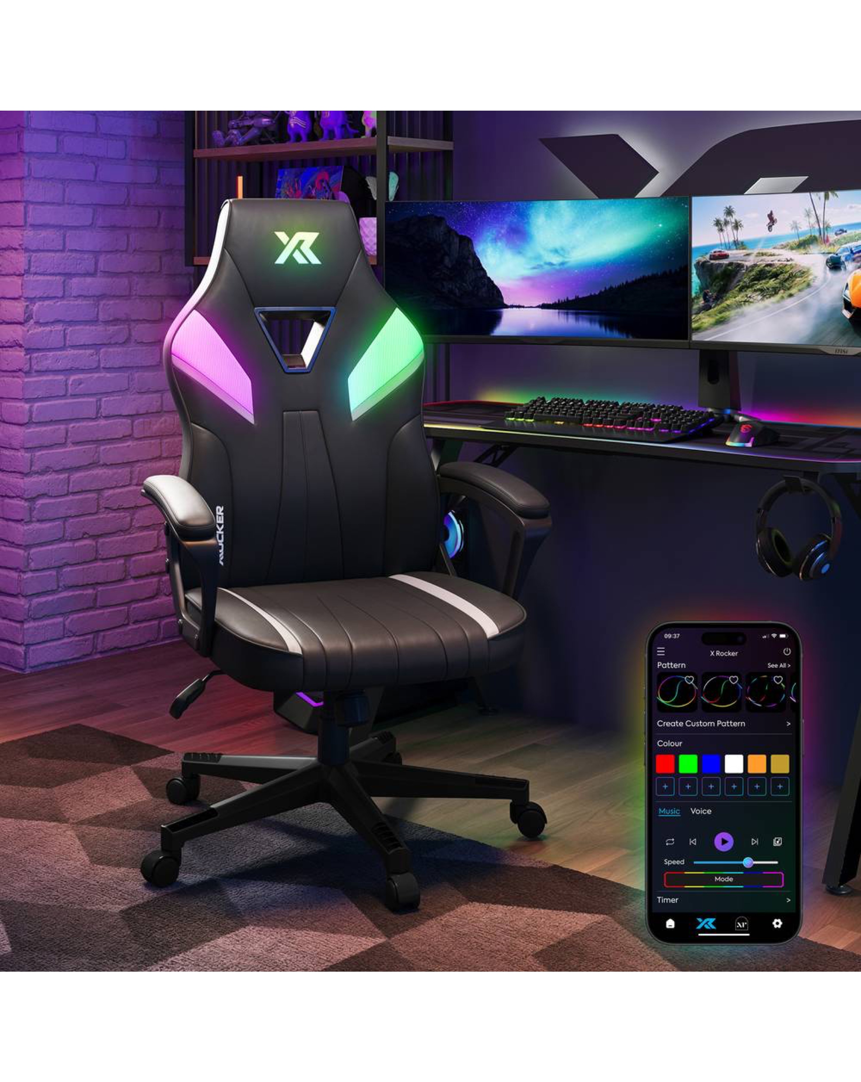 X Rocker Tempest Black RGB