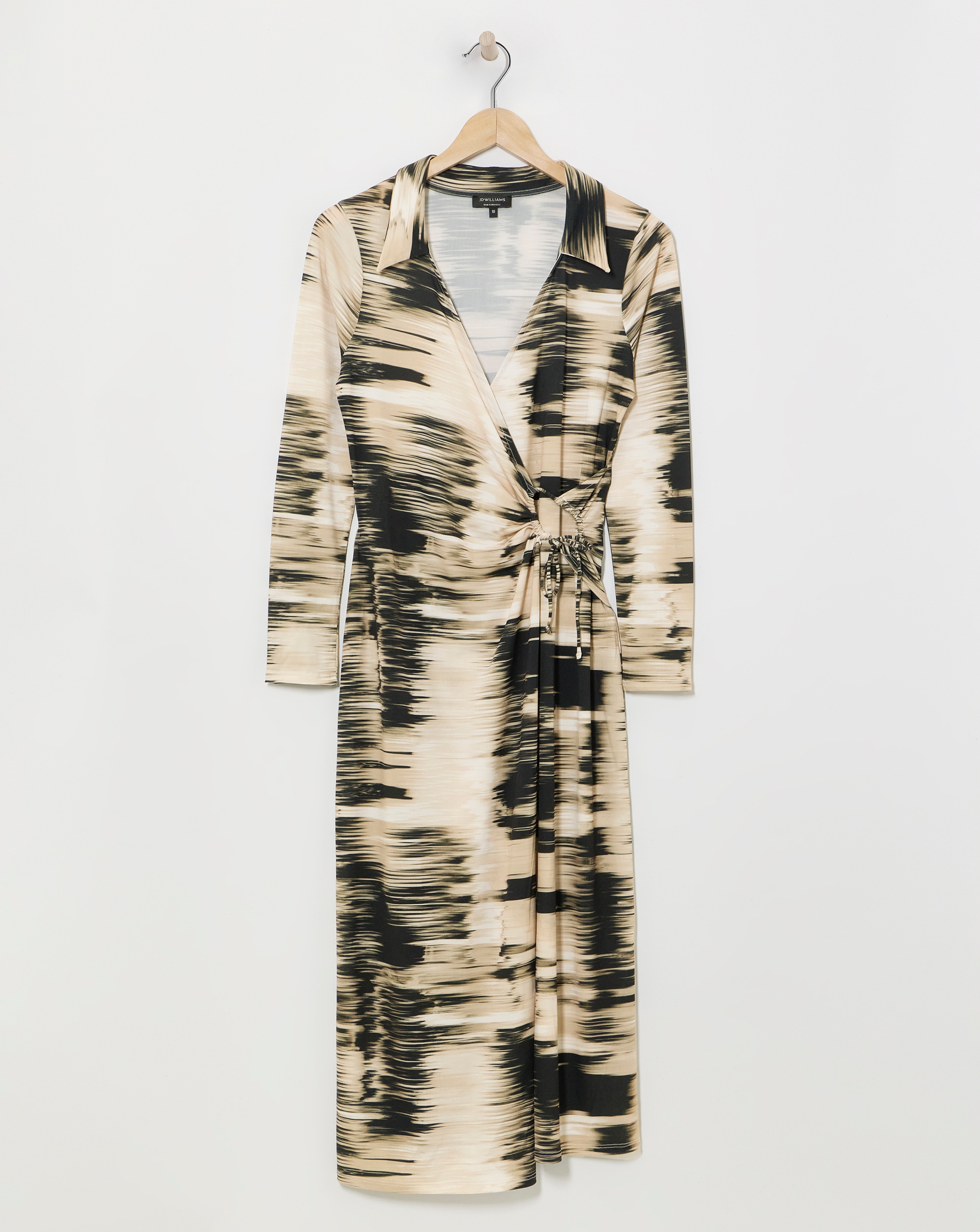 Stripe Wrap Shirt Dress