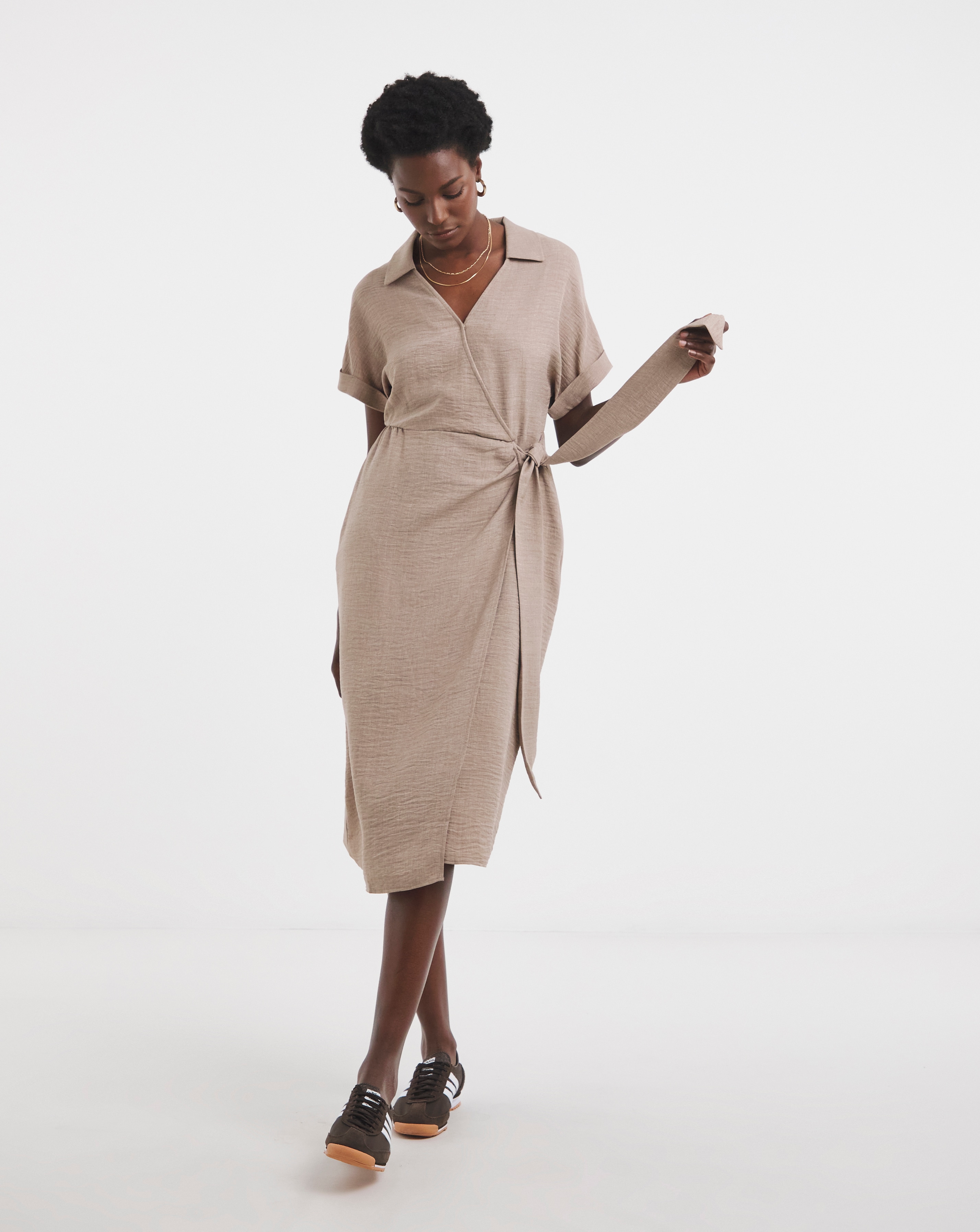 Textured Wrap Dress