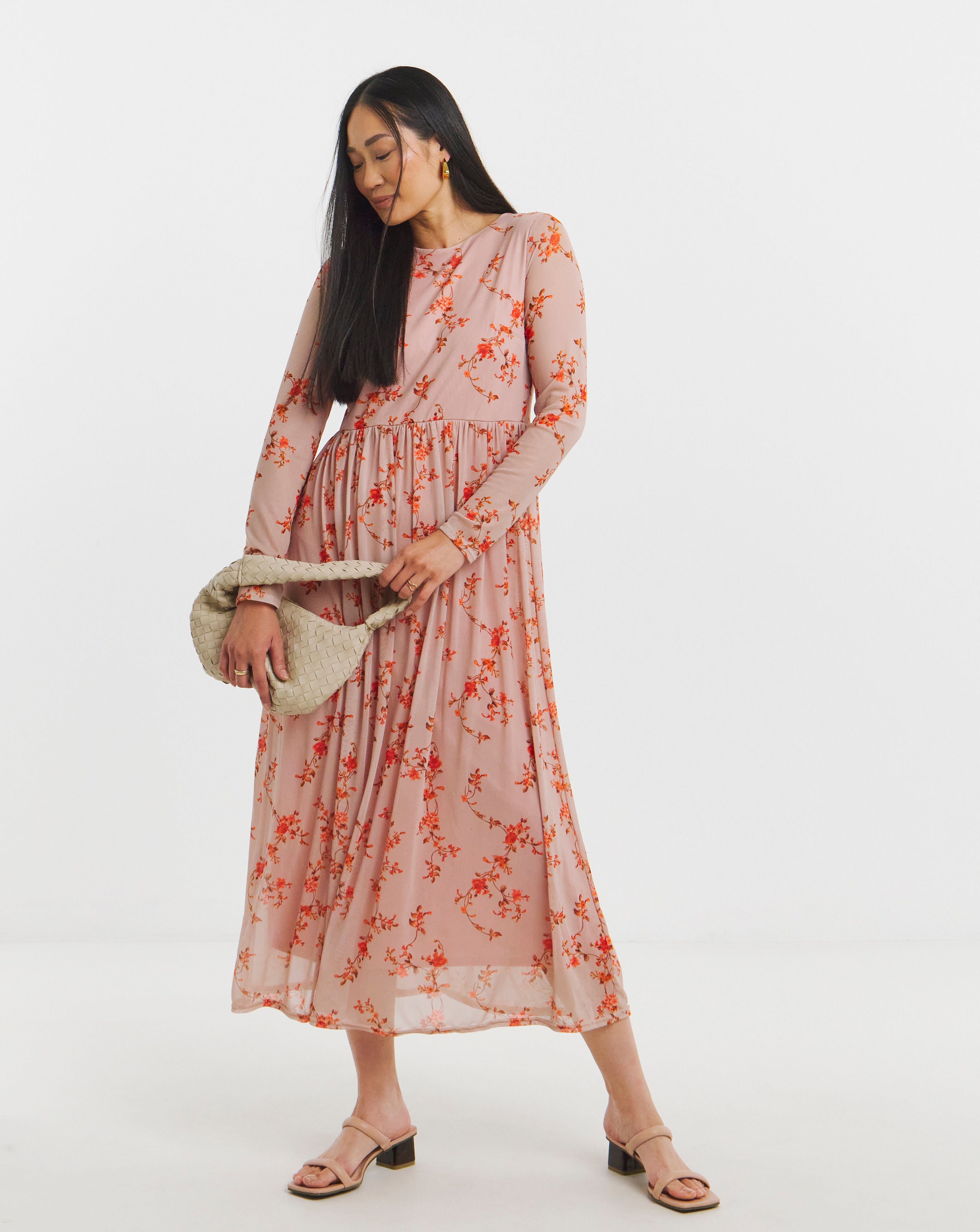 Mesh Skirt Maxi Dress