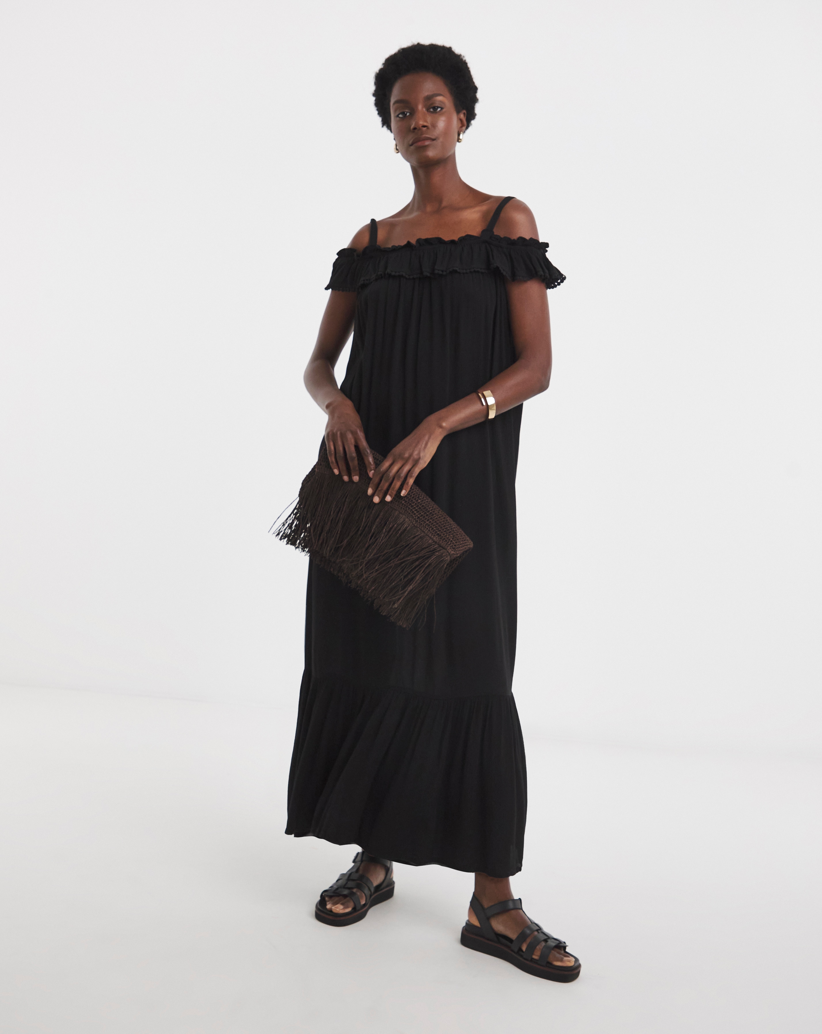 Bardot Crinkle Maxi Dress