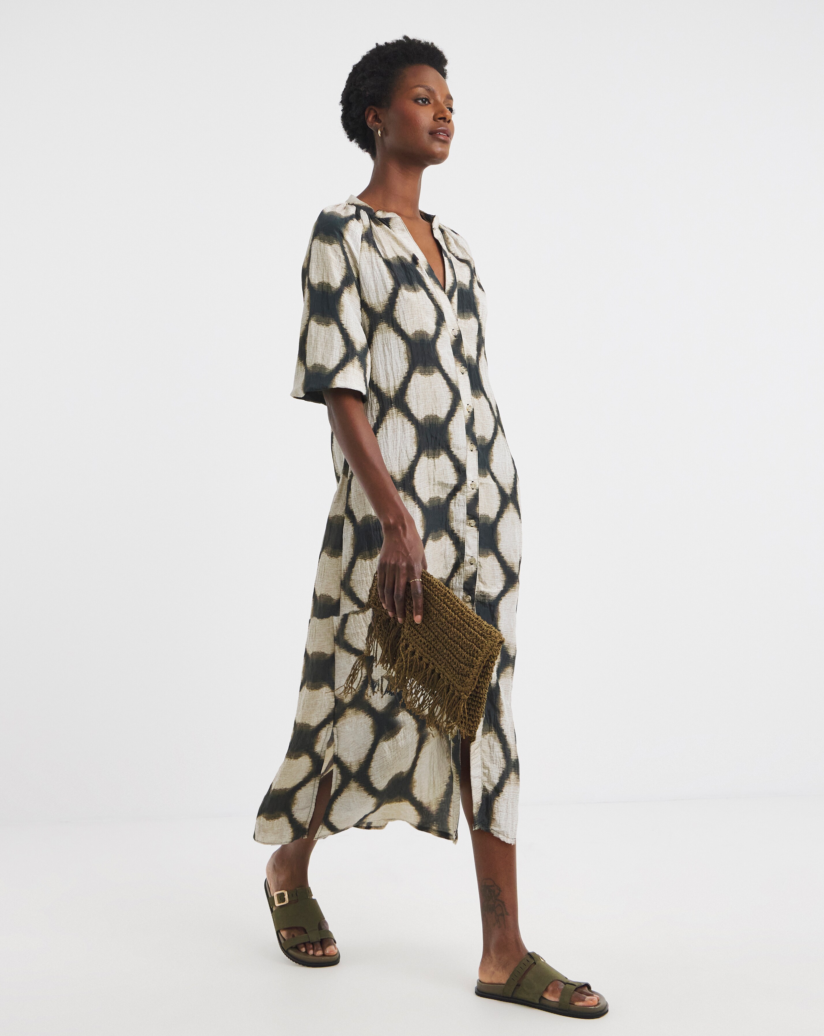 Printed Kaftan Dress