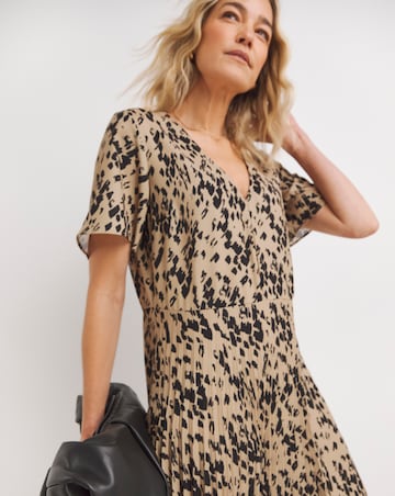 Printed Pleated Kilt Dress