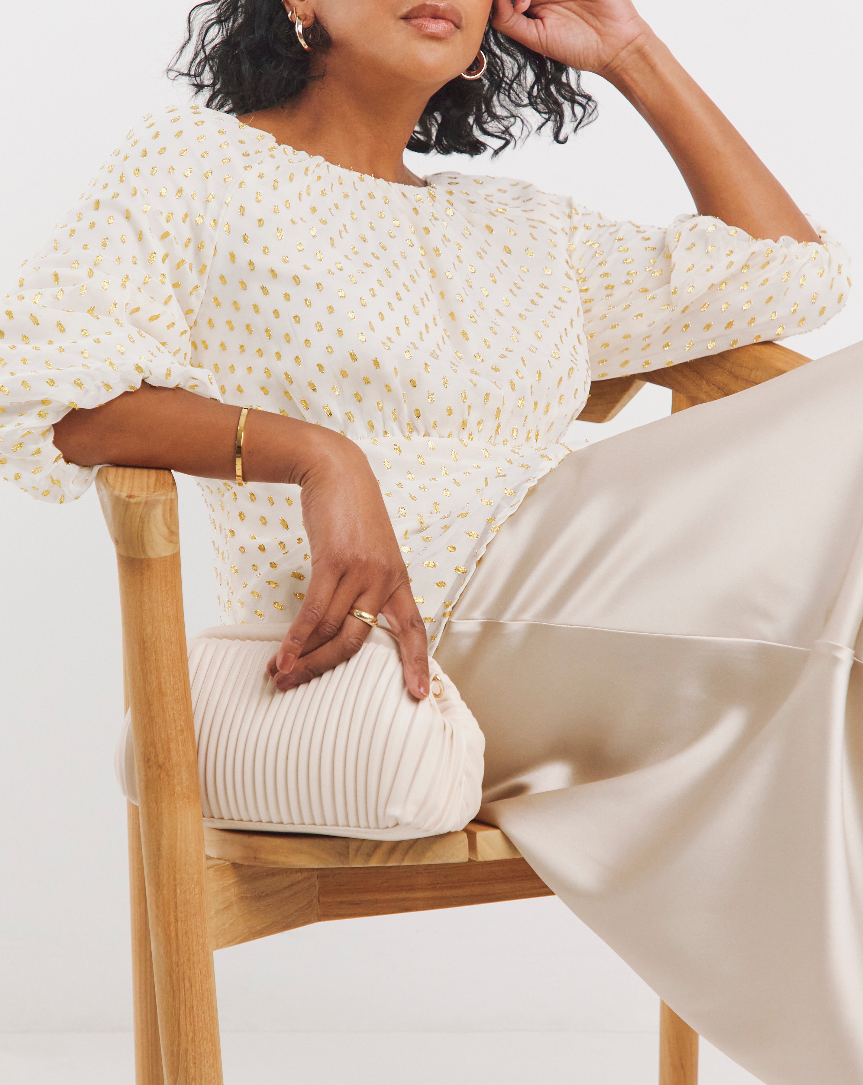 Lurex Exposed Back Dobby Swing Top