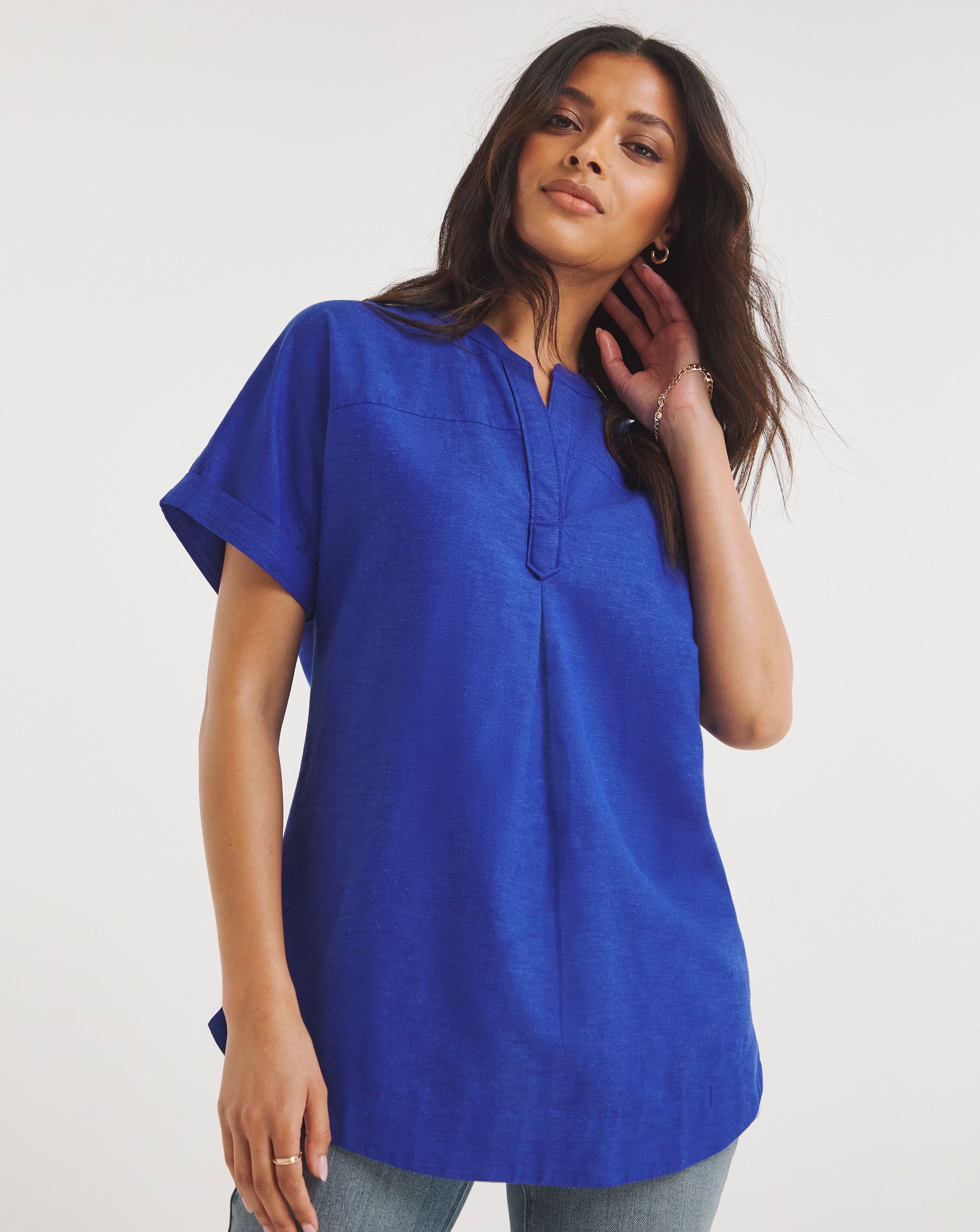 Short Sleeved Linen Top