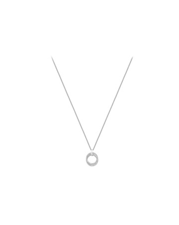 9ct Gold CZ Linked-Rings Pendant & Chain