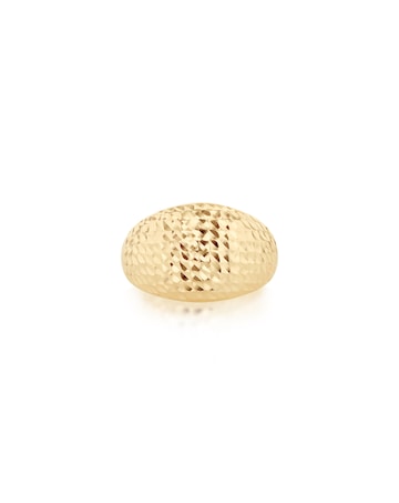 9ct Gold Diamond Cut Dome Ring