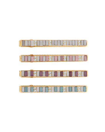 Mood Gold Multicoloured Beaded Hair Slides - Pack of 4