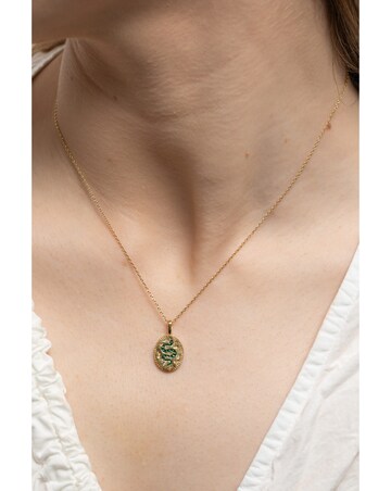 Inicio 14K Real Gold Plated Recycled Serpant Pendant Necklace - Gift Pouch