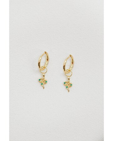 Inicio 14K Real Gold Plated Recycled Brass Serpant Charm Earrings - Gift Pouch