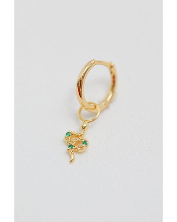 Inicio 14K Real Gold Plated Recycled Brass Serpant Charm Earrings - Gift Pouch