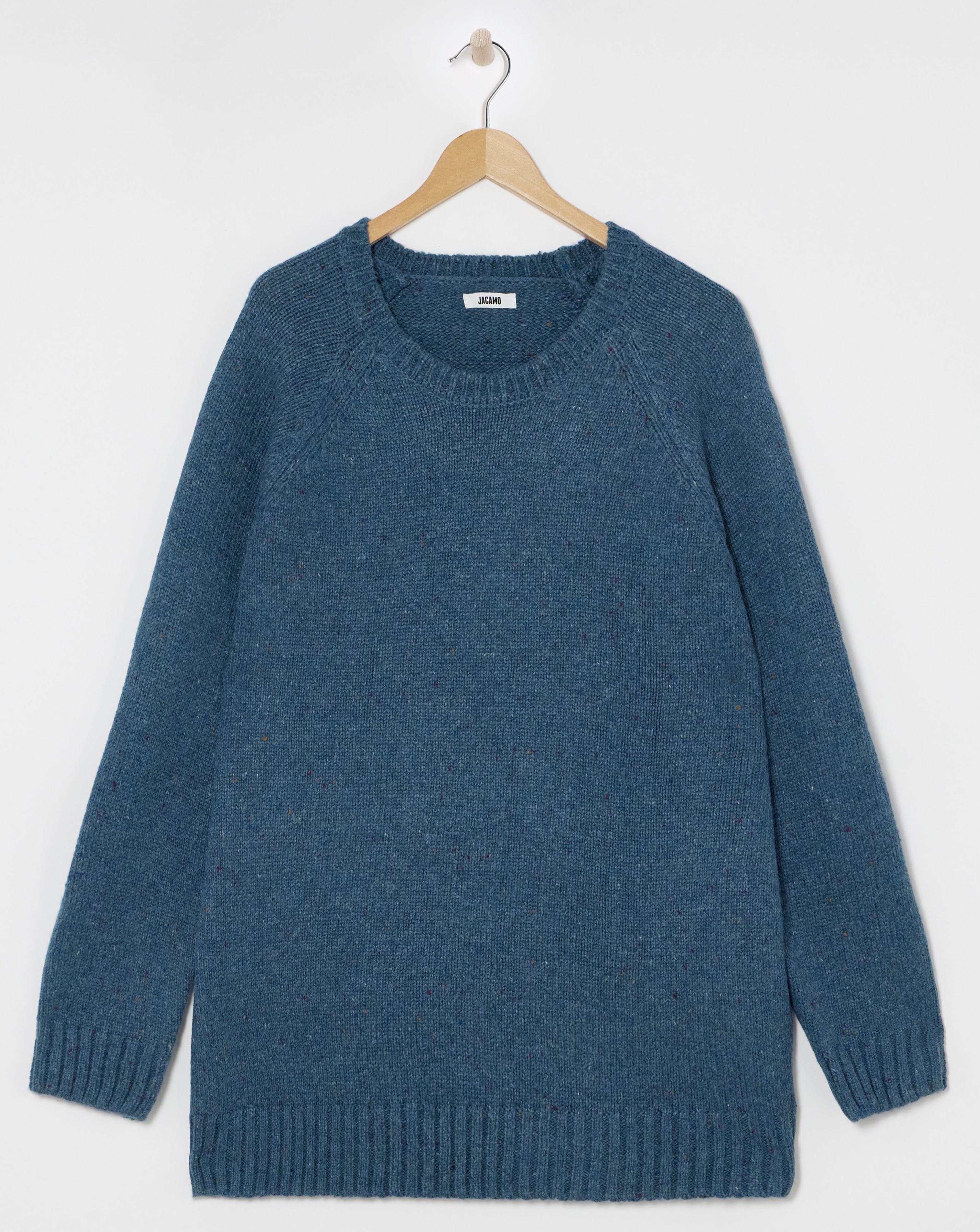Chunky Nep Wool Blend Crew Neck