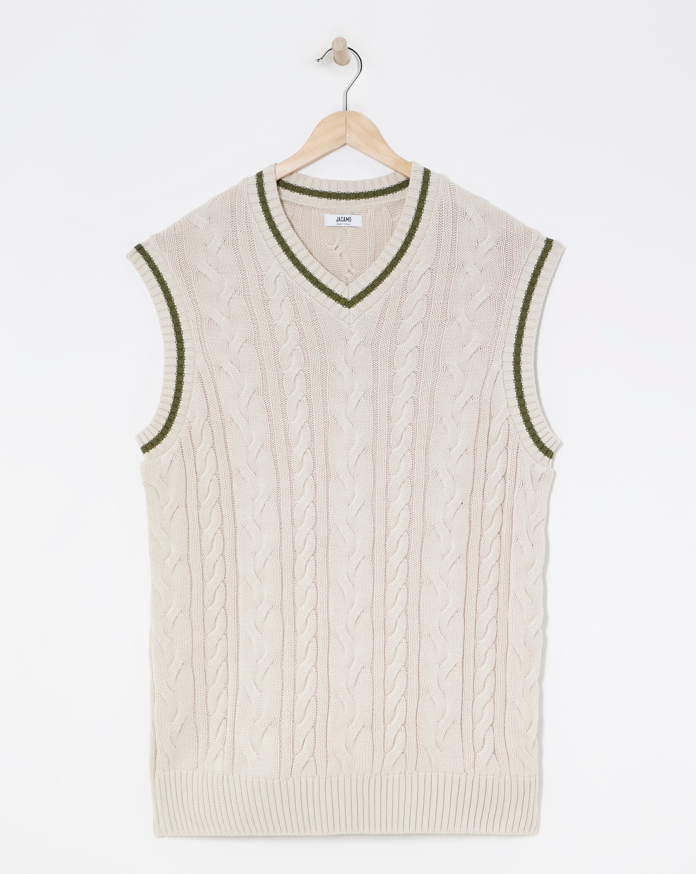 Stone Cable Knitted Sweater Vest