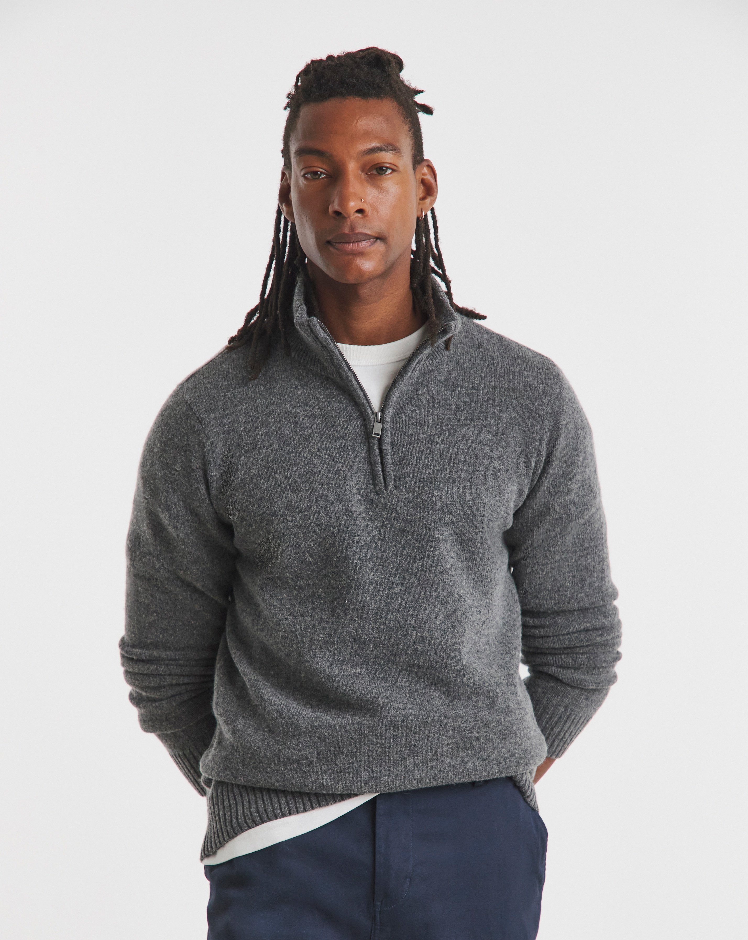 Lambswool 1/4 Zip Knitted Jumper