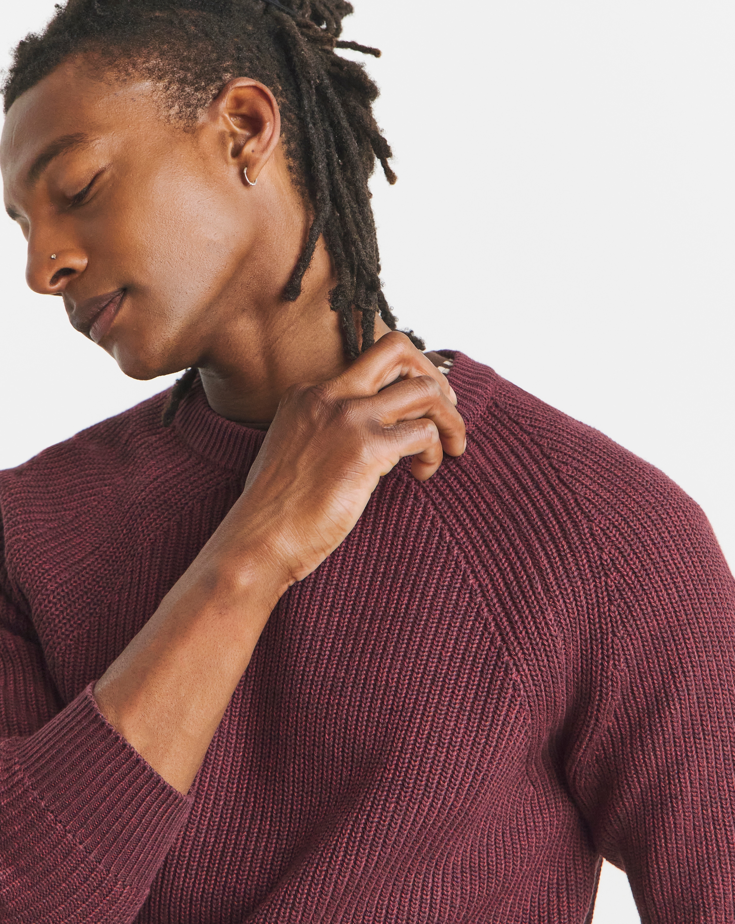 Cotton Twist Crew Neck Knitted Jumper