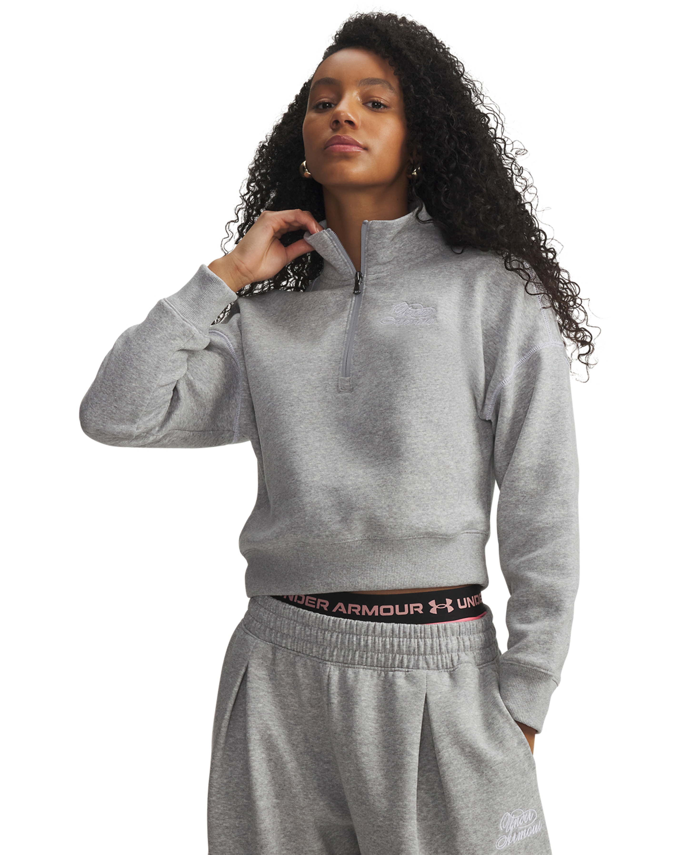 New In - Under Armour Rival Script Half Zip Sweat