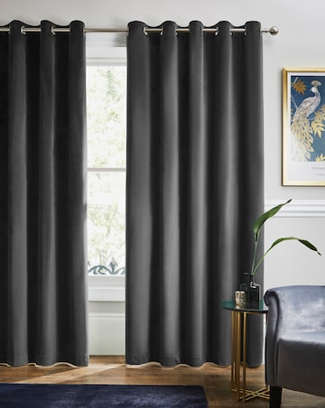 Velour Eyelet Curtains