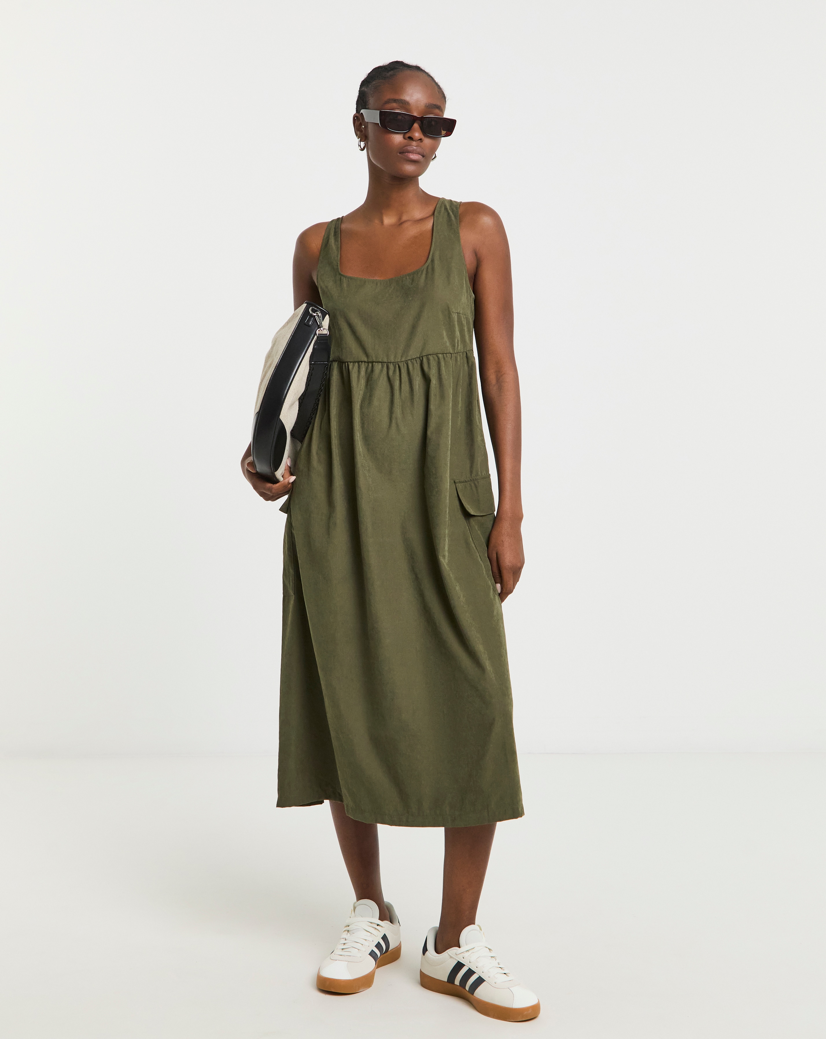 Cargo Utility Midi Dress