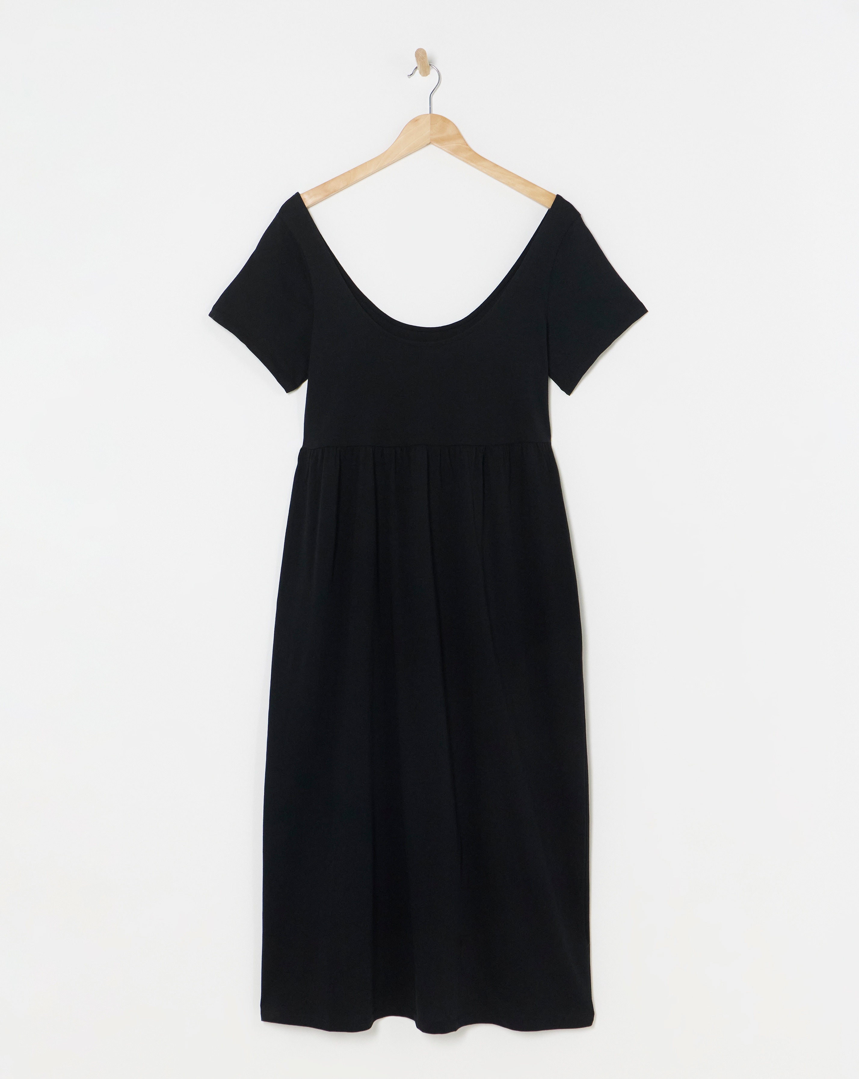 Black Cotton Jersey Midi Sundress