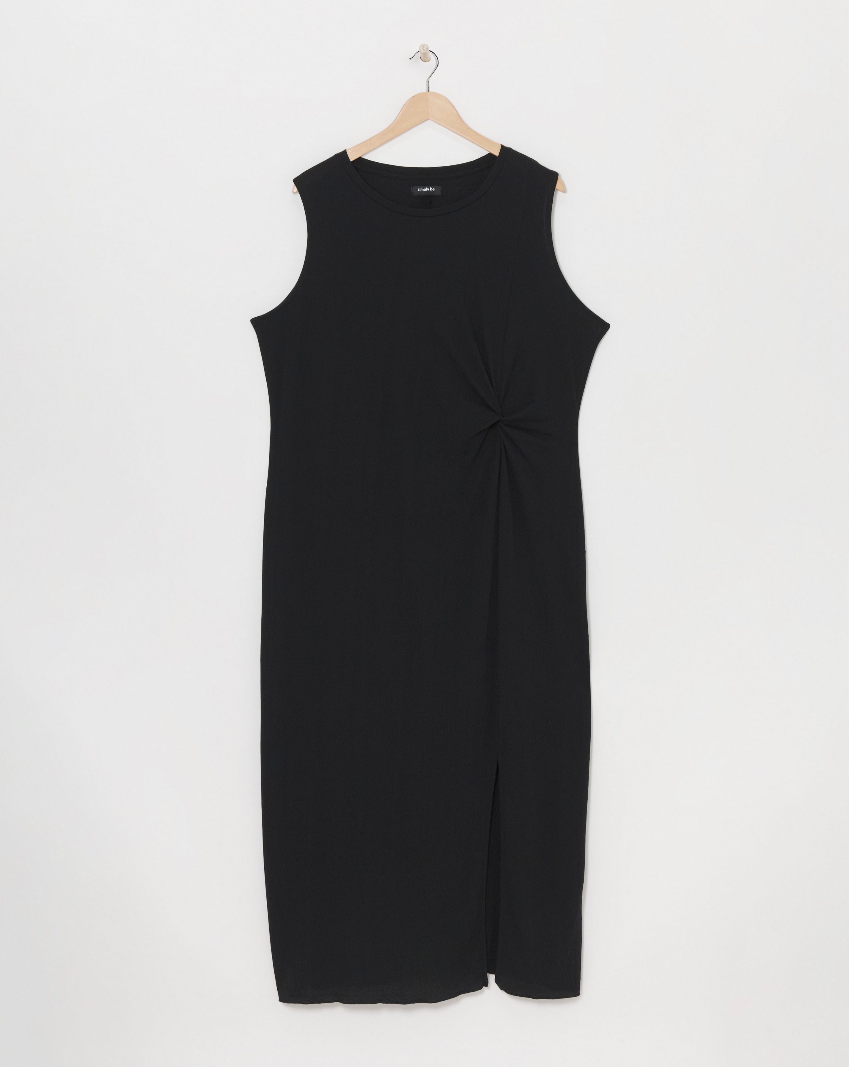 Black Twist Front Maxi Dress