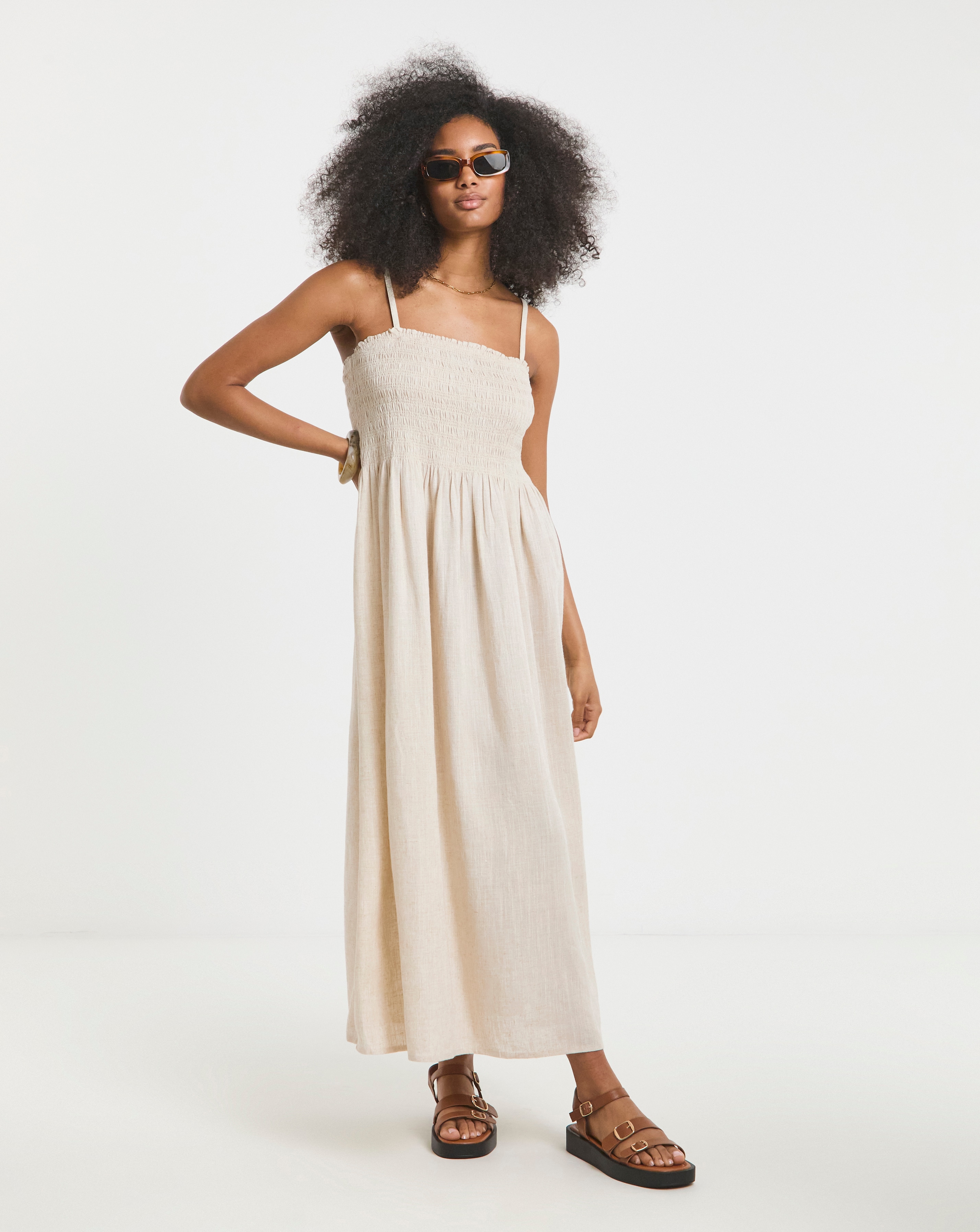 Simply Be Shirred Bandeau Midi Dress
