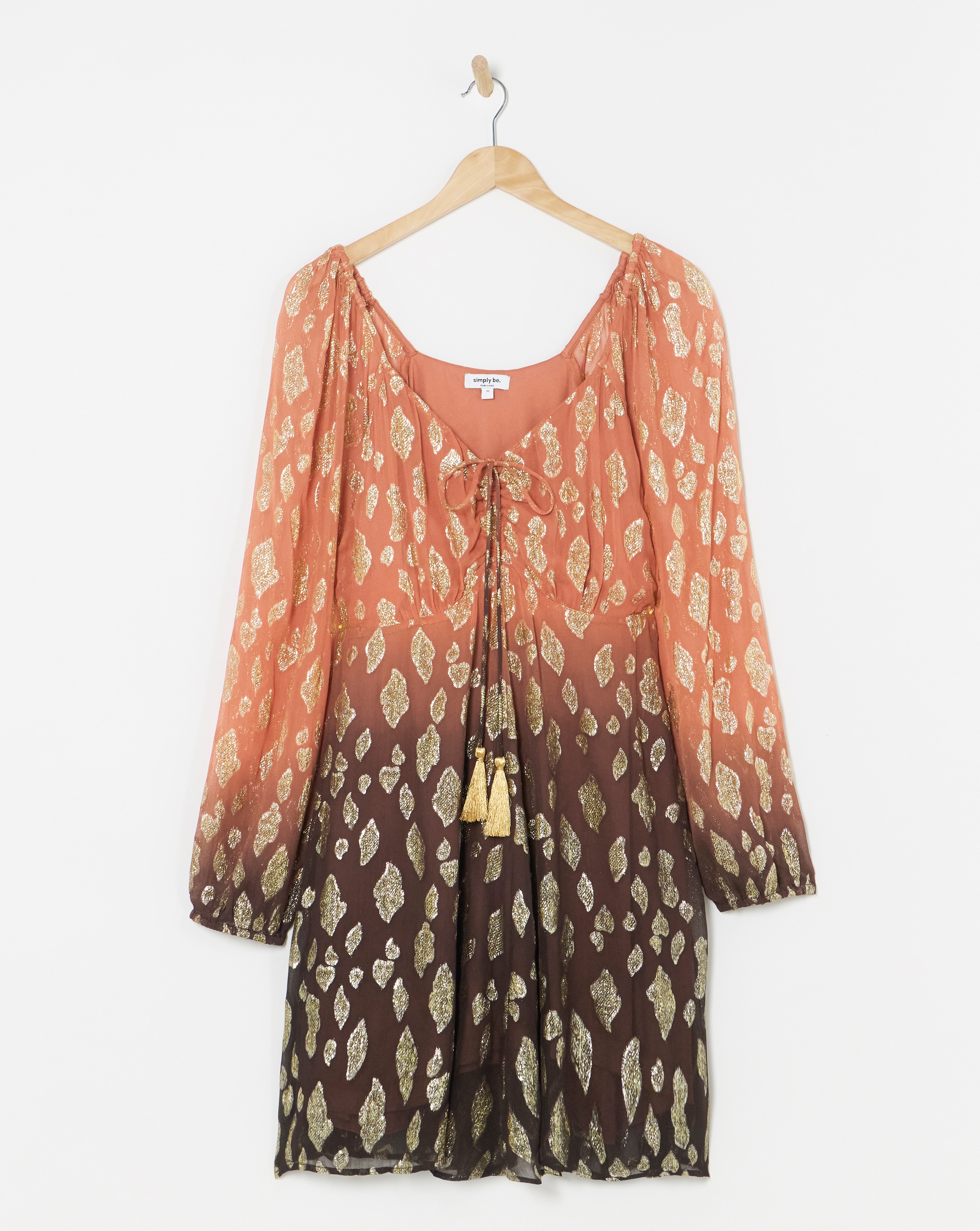 Ombre Rainbow Foil Skater Dress