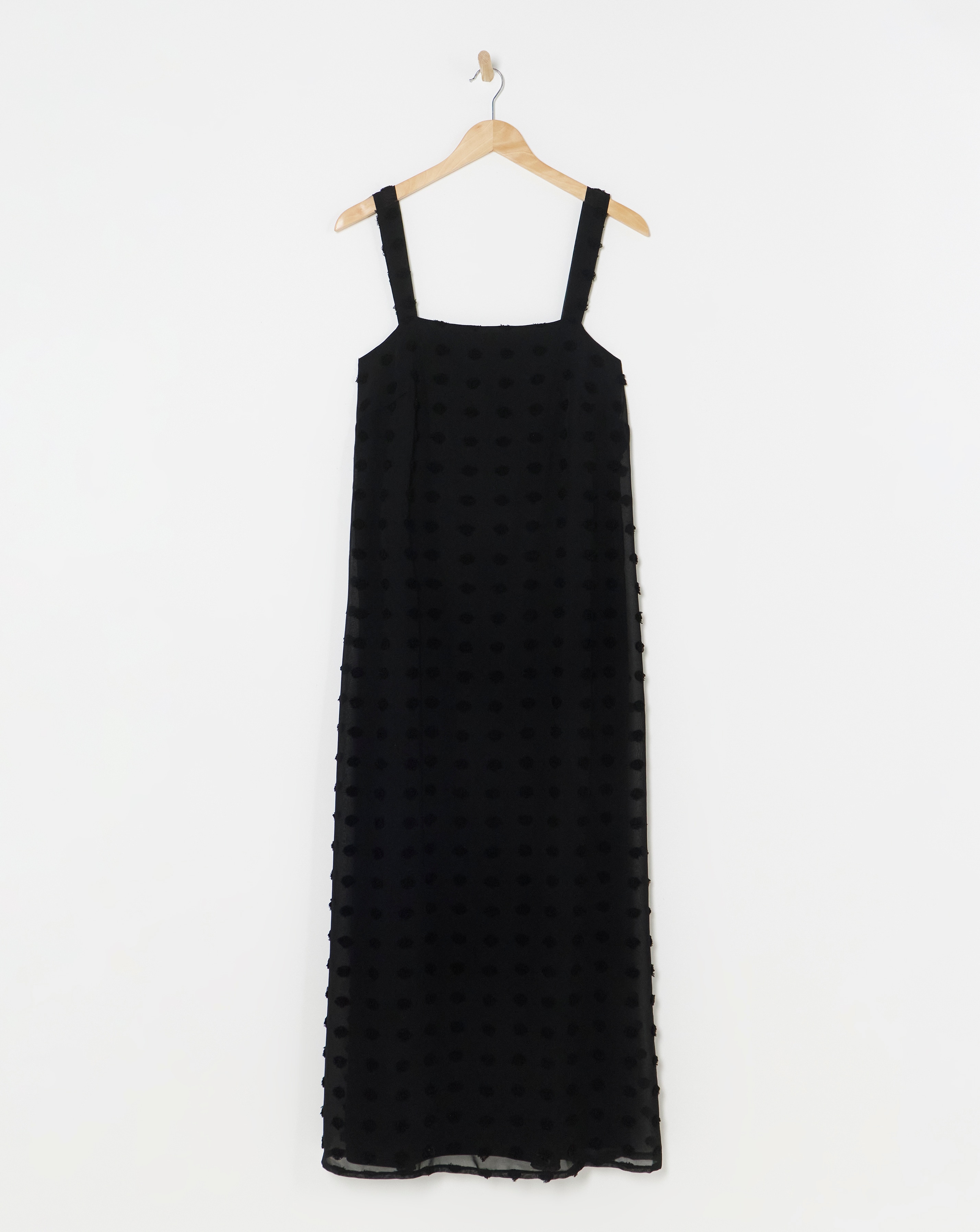 Black Dobby Slip Dress