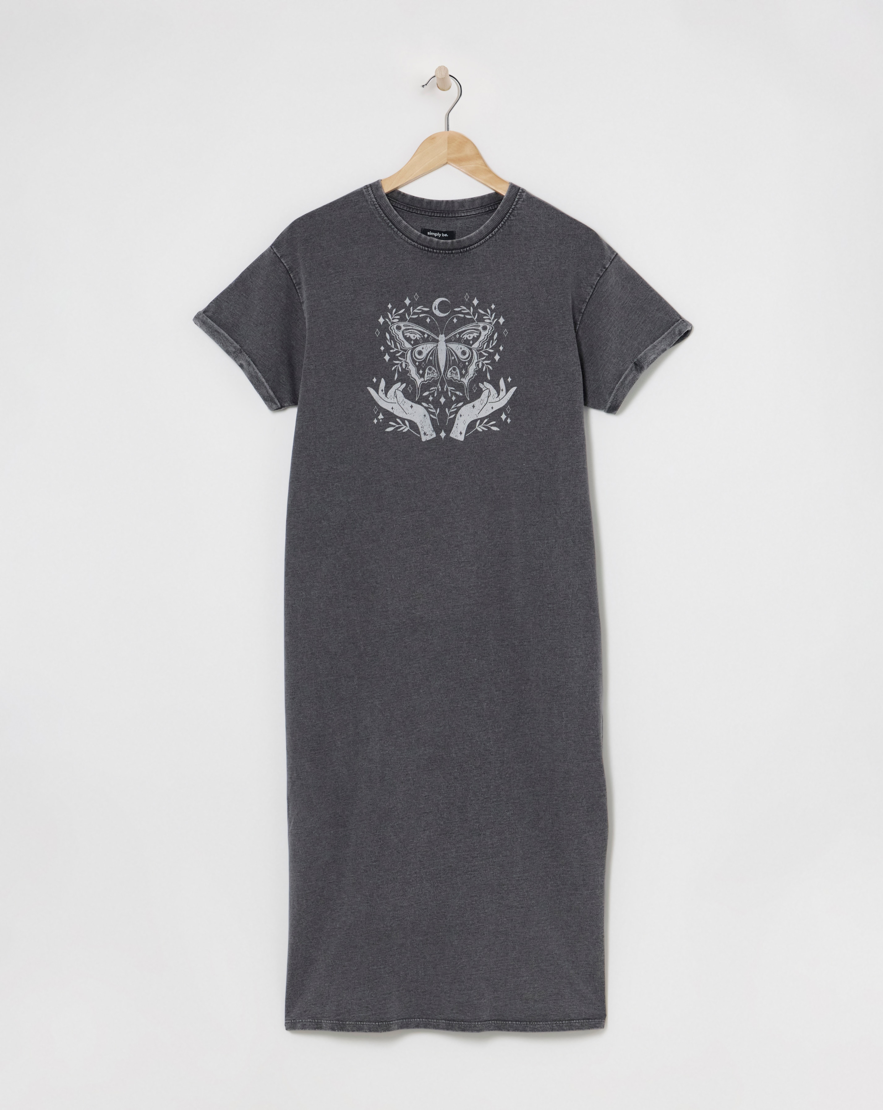 Acid Wash Cotton Jersey T-Shirt Dress